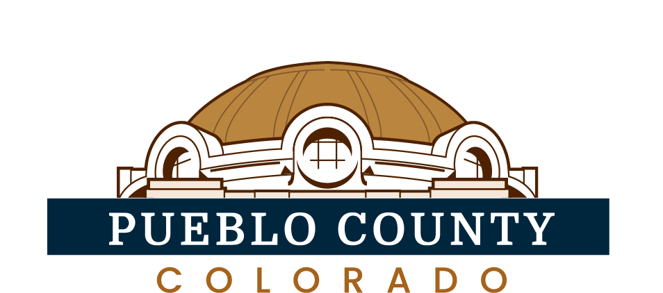 Logo of Pueblo County, Colorado, featuring a stylized dome and the text 
